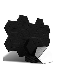 Excefore 12 Pack Acoustic Panels Sound Proof Foam Panels, Hexagon Soundproof Wall Panels Decorative Wall Panels Sound Absorbing Panels for Studio Office Home,Black  - Image 1