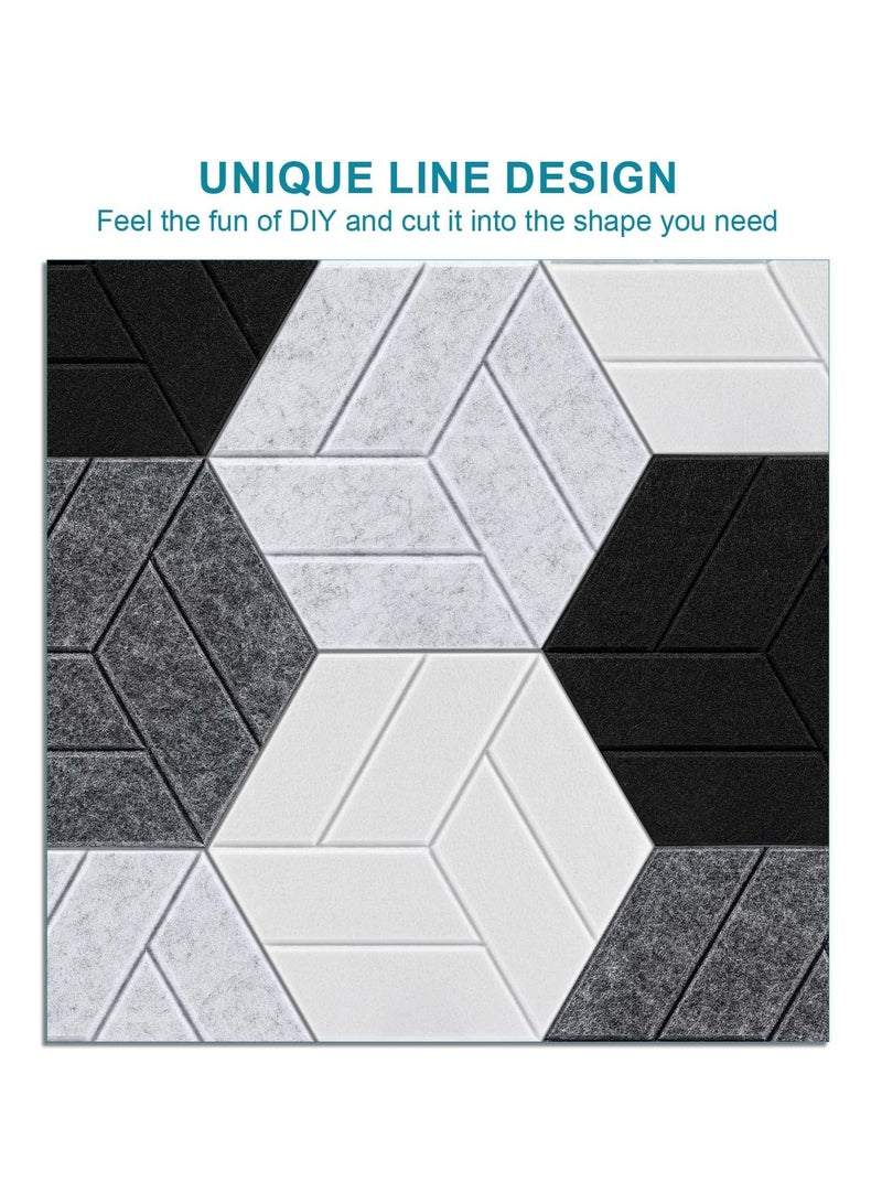 12 Pack Acoustic Panels Sound Proof Foam Panels, Hexagon Soundproof Wall Panels Decorative Wall Panels Sound Absorbing Panels for Studio Office Home,Black