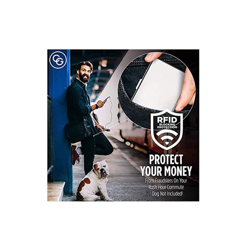 Zikra Credit Card Holder Wallet Metal Protector RFID Blocking Bank Card Wallet Business Card Holder Case for Ladies Women Men Stainless Steel - Image 3