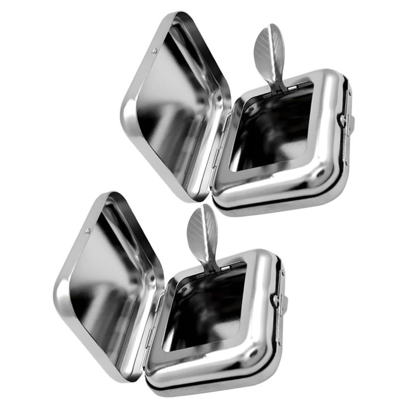 Portable Stainless Steel Ashtray with Lid 2 Pack Compact Car Outdoor Travel Accessory - Image 2