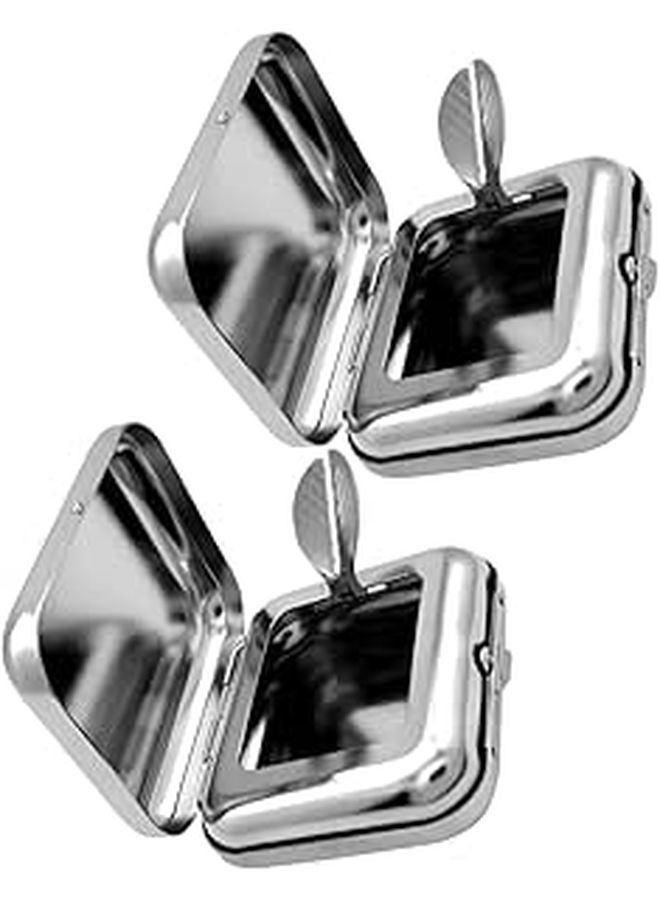 Portable Stainless Steel Ashtray with Lid 2 Pack Compact Car Outdoor Travel Accessory - Image 1