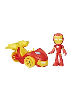SPIDERMAN Marvel Spidey and His Amazing Friends Iron Racer Set, Action Figure with Vehicle and Accessory, Marvel Toys, Preschool Toys, Super Hero Toys  - Image 2