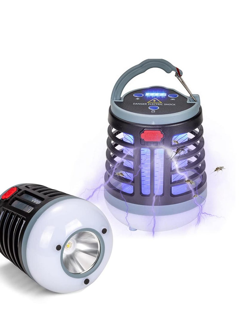 SYOSI 2 in 1 Rechargeable Bug Zapper and Camping Lamp, Portable Electric Mosquito Killer and Waterproof Tent Light for Travel, Patio, Home, Garden - Image 1