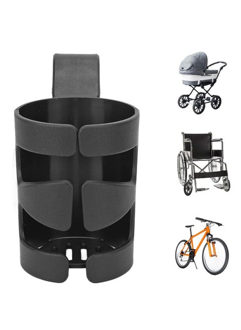 حامل أكواب عربة الأطفال المحمول، منظم زجاجات الأطفال قابل للتعديل، حامل أكواب ثابت وآمن قابل للدوران 360 درجة، مناسبة للكرسي المتحرك، عربة أطفال