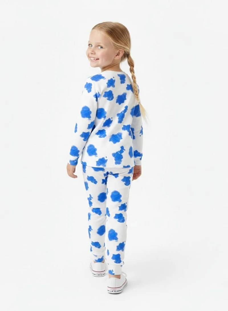 بيبي كلو طقم بناتي أزرق كول تاى داى للملابس الرياضية