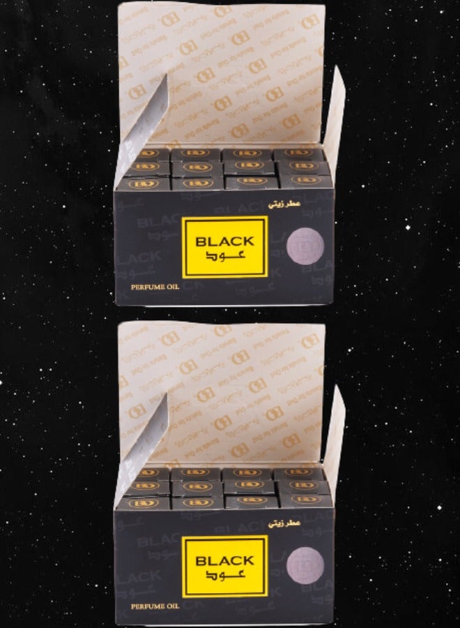 Banafa 24 Pieces Black Oud Perfume Oil 3 ml - Image 1