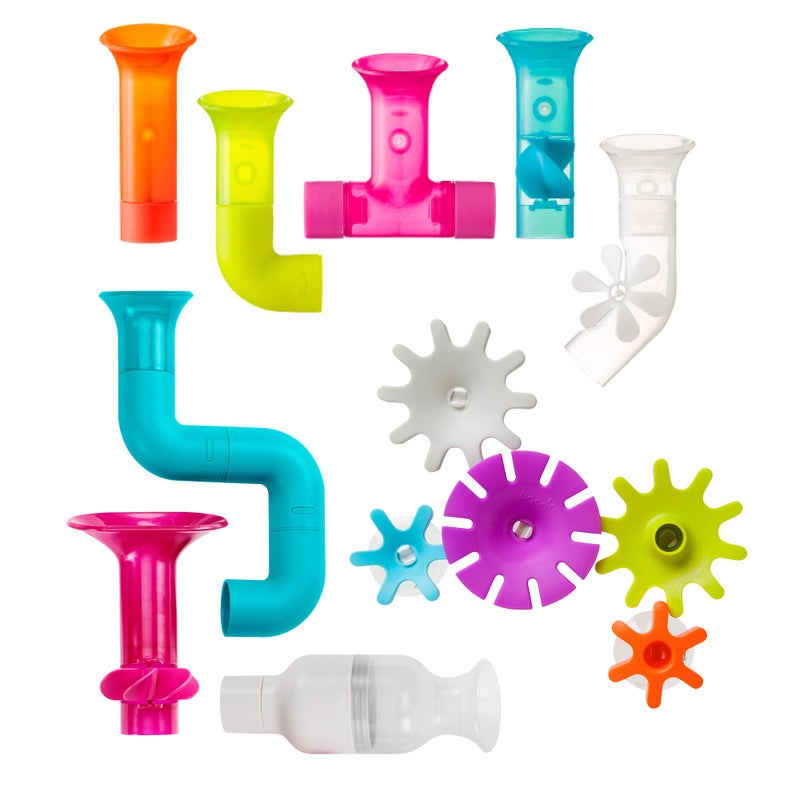 Boon Bundle Baby and Toddler Bath Toys - Includes Boon Pipes, Cogs, and Tubes Bathtub Toys - Toddler Sensory Toys - Multicolored - 13 Count - Ages 12 Months and Up - Image 1