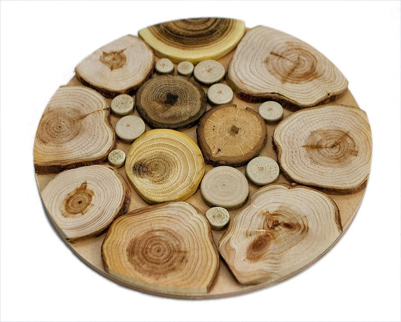 Handmade Wooden Trivet for Hot Dishes  75 Inch  Big Coaster  6 Sorts of Wood  Natural Smell  Unique Art Decor in the Kitchen  Made by SPL Woodcraft Ukraine