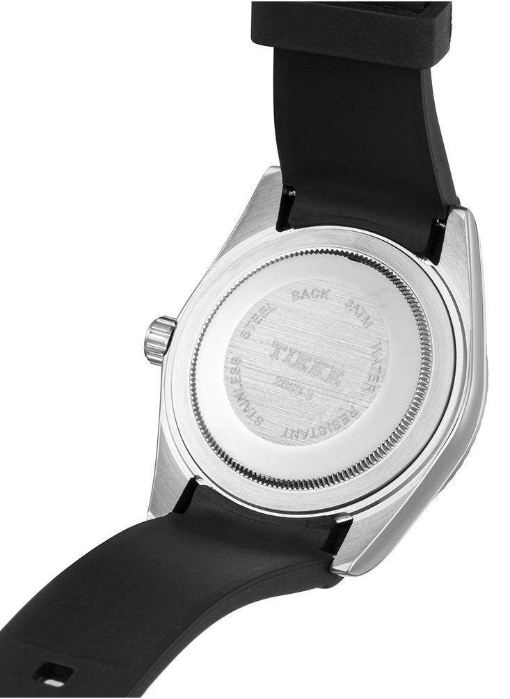 Taeki Classic Casual Men's Stainless Steel Case Rubber Strap Waterproof Quartz Wrist Watch  - Image 3