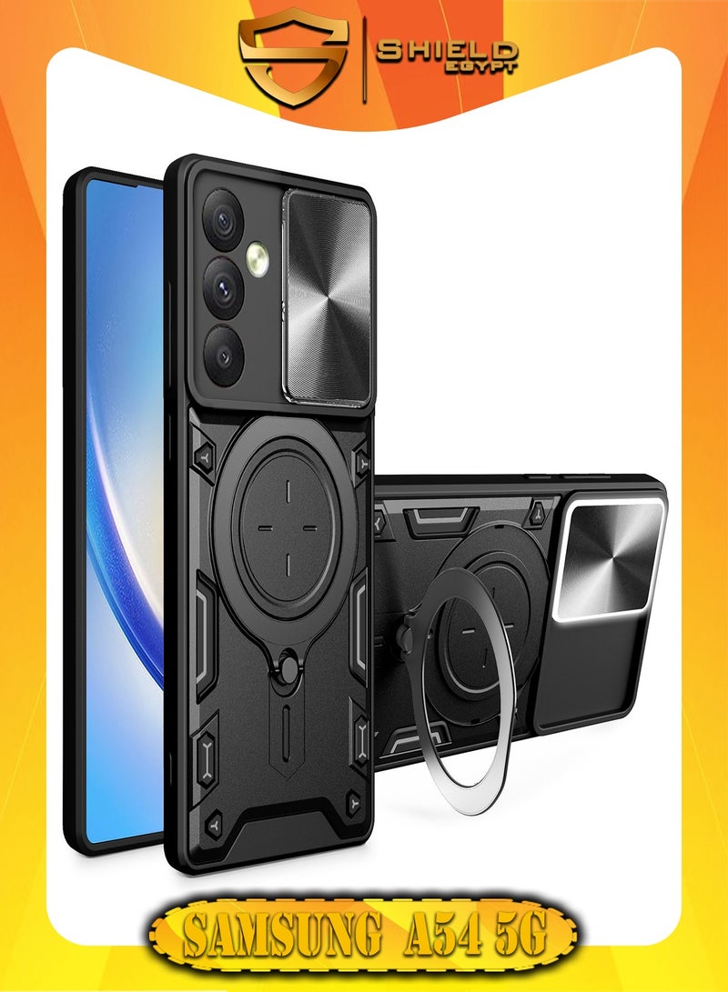SHIELD EGYPT SHIELD EGYPT For Samsung Galaxy A54 Armored Camera Shield Cover Camera Lend Protection, Built-in 360° (Black) 