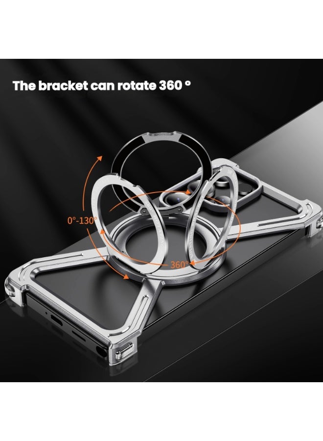 general Suitable for Samsung S25Ultra/S24Ultra/S23Ultra metal magnetic rotating bracket mobile phone case anti-fall protective cover - Image 2
