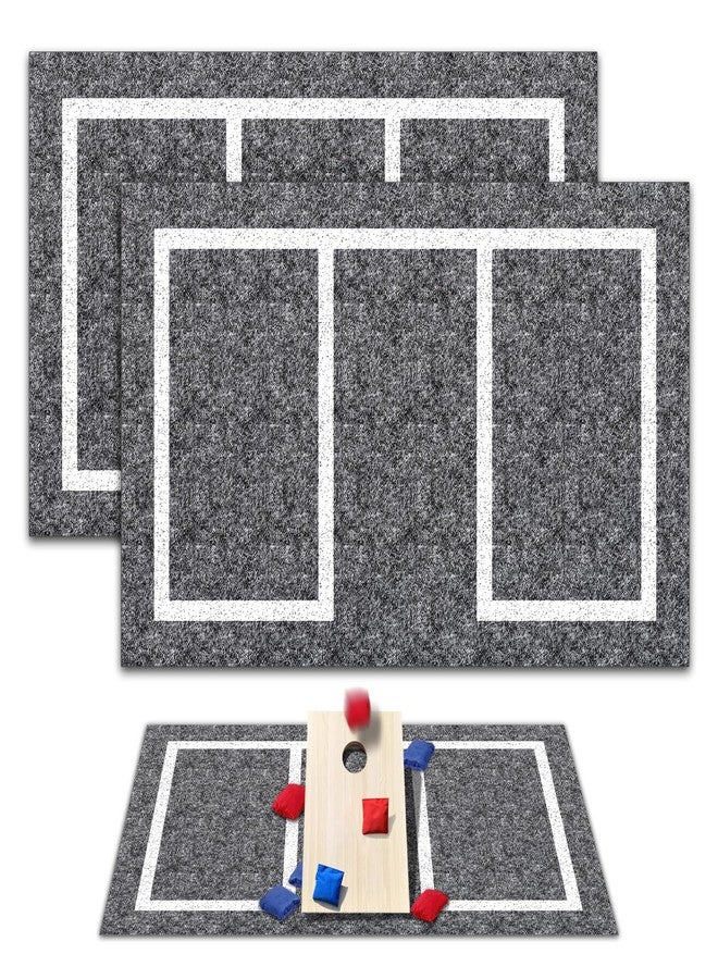 KEOHOLI 2 pcs 5 x 8 FT Cornhole Mat Durable Cornhole Pitch Pads with Waterproof Backing Felt Surface for Board Stability & Toss Bag Protection Outdoor Playing Surface for Backyard Tailgating & Lawn Games - Image 1