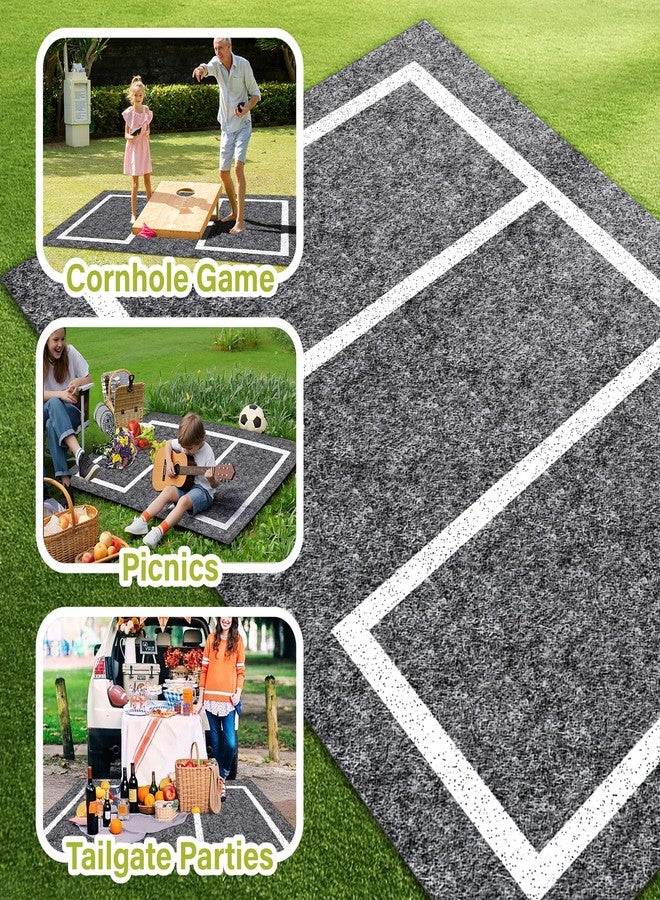KEOHOLI 2 pcs 5 x 8 FT Cornhole Mat Durable Cornhole Pitch Pads with Waterproof Backing Felt Surface for Board Stability & Toss Bag Protection Outdoor Playing Surface for Backyard Tailgating & Lawn Games - Image 5