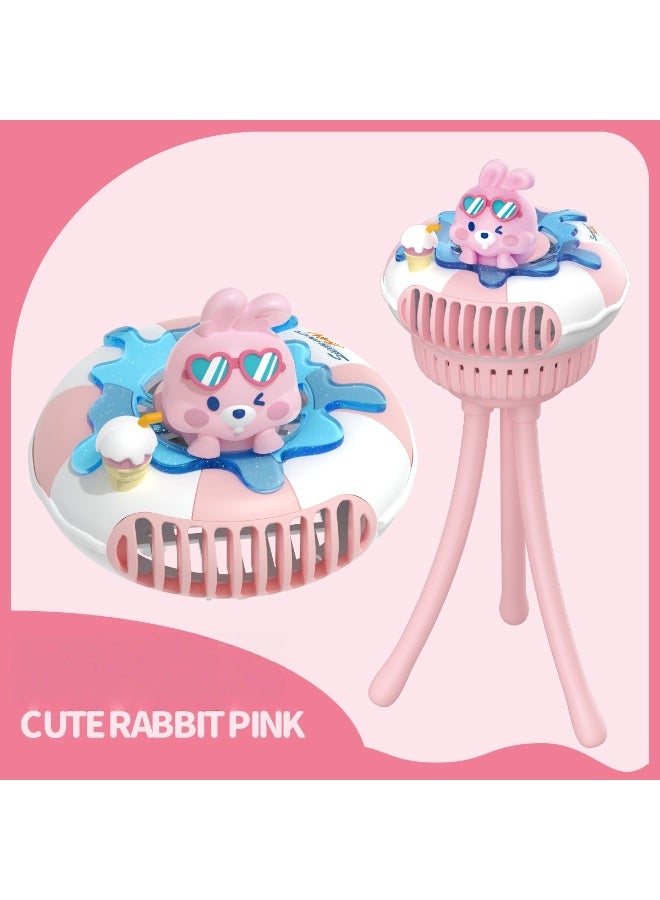 Nariele Cute Pet Swimming Circle Baby Cart Fan Octopus Handheld Portable USB Charging Outdoor Baby Cart Electric Fan