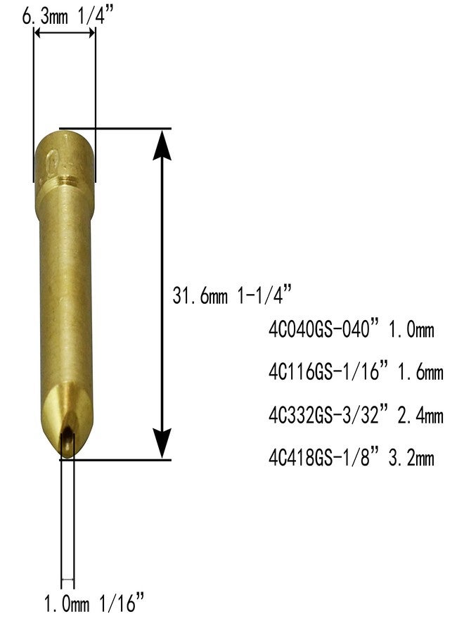 RIVERWELD TIG Short Wedge Collet 4C332GS 3/32" 2.4mm Fit DB SR WP 17 18 26 TIG Welding Torch Pack of 10 - Image 2