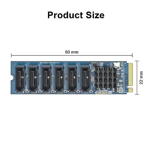 10Gtek M.2 to SATA Adapter, M Key to SATA3.0 Card, ASMedia ASM1166 Chip, Support SSD and HDD for Desktop PC with LED Indicator, Tools Included - Image 3