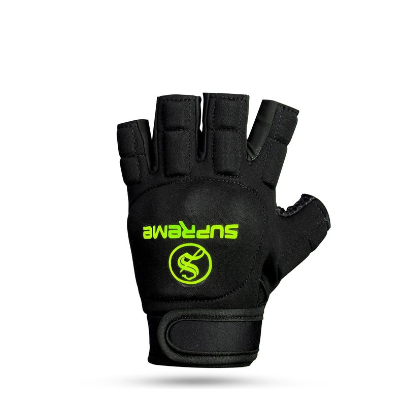 MEMBA Hockey Glove *Eco* Supreme Left Hand, Lycra Scuba Material, Black Green, (Small) - Image 3