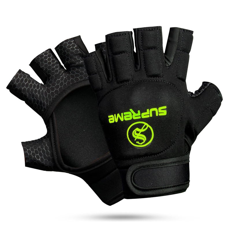 MEMBA Hockey Glove *Eco* Supreme Left Hand, Lycra Scuba Material, Black Green, (Small) - Image 5