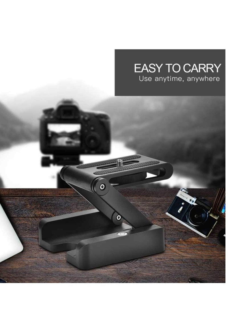 Z Flex Tilt Tripod Head, Aluminum Alloy Folding Z Shape Tilt Pan Head Quick Release Plate Bracket for Nikon for Canon DSLR Cameras, Tripod Quick Release Plate  - Image 5