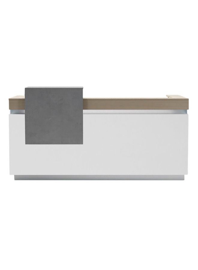 Neo Front Reception Desk Wood Style Reception Table With Drawer 200x65x105cm - Image 1