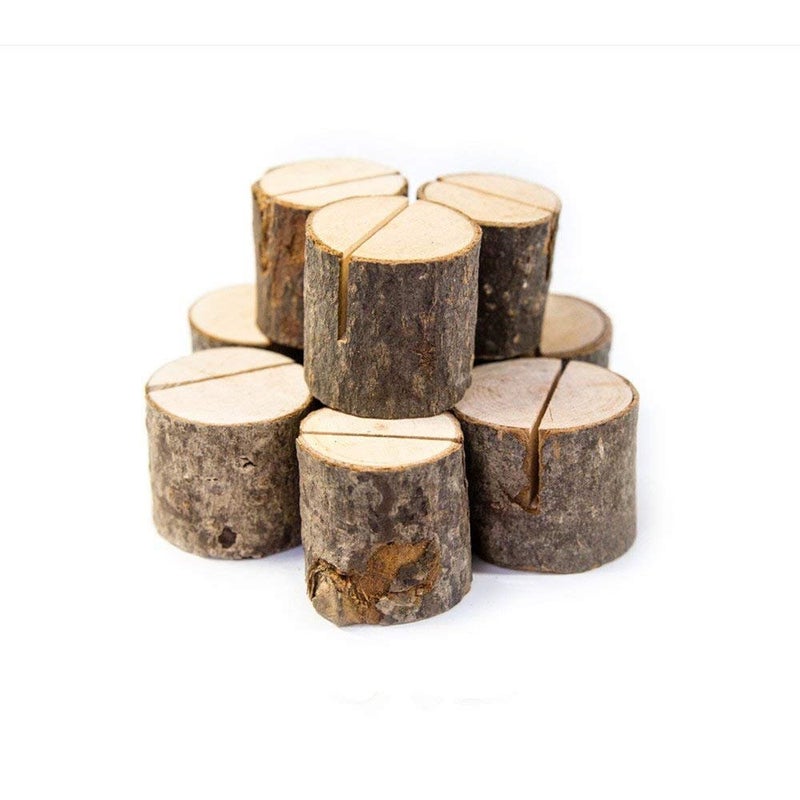 senover Rustic Wood Table Numbers Holder Wood Place Card Holder Party Wedding Table Name Card Holder Memo Note Card (20pcs) - Image 2