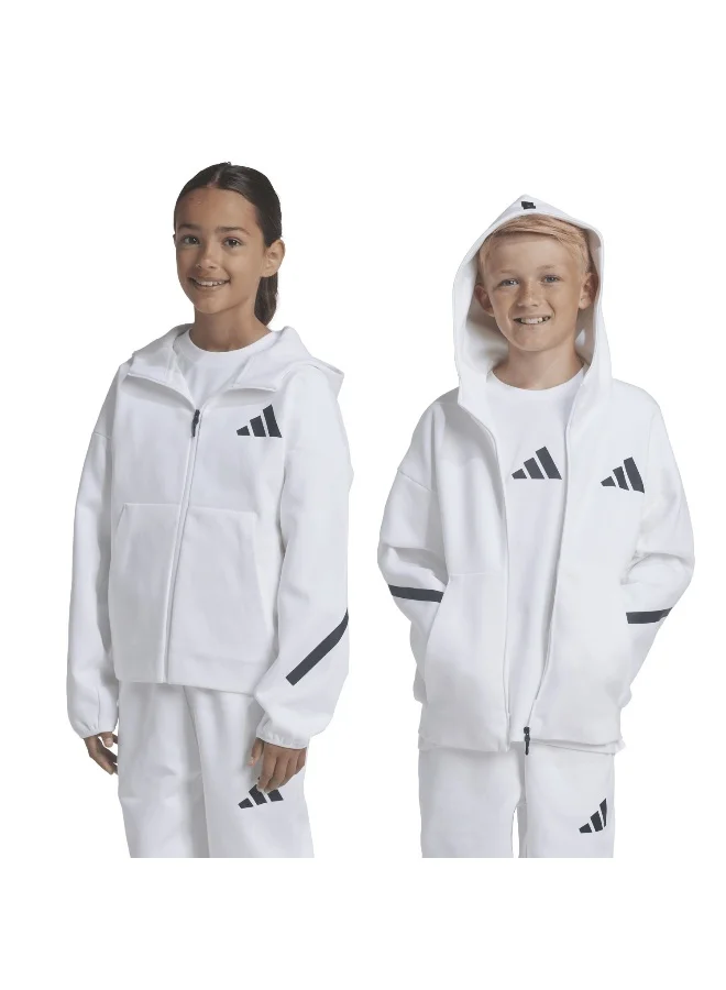 Adidas J Z.N.E.Fz White Training Track Tops For Kids Unisex 128