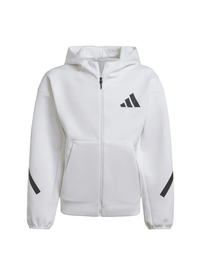Adidas Adidas J Z.N.E.Fz White Training Track Tops For Kids Unisex 128