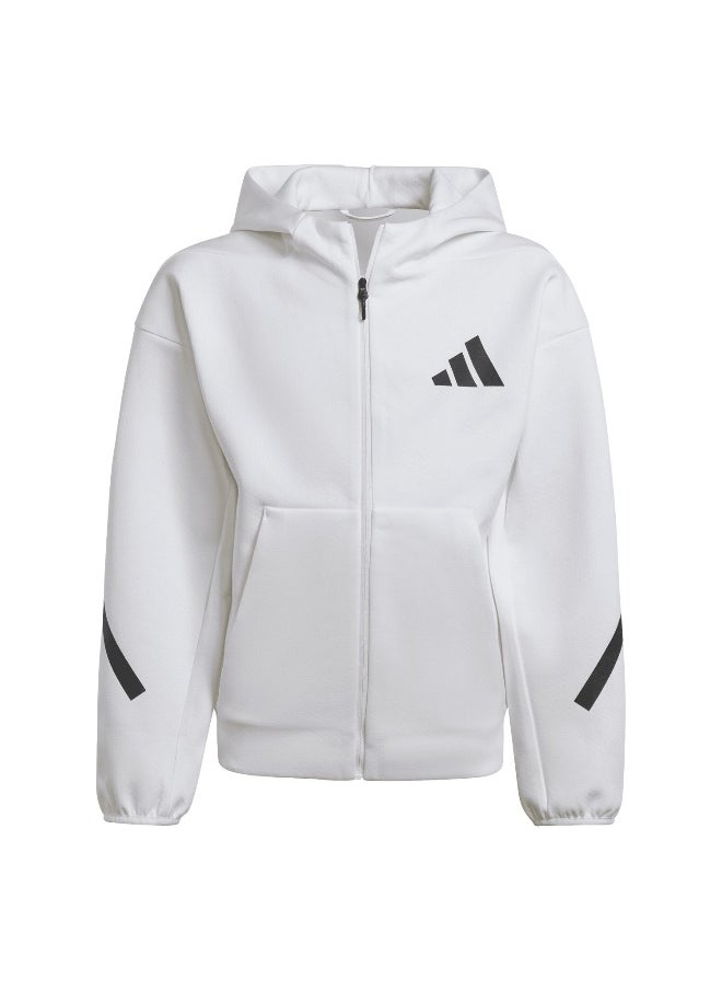 Adidas Adidas J Z.N.E.Fz White Training Track Tops For Kids Unisex 128  - Image 2