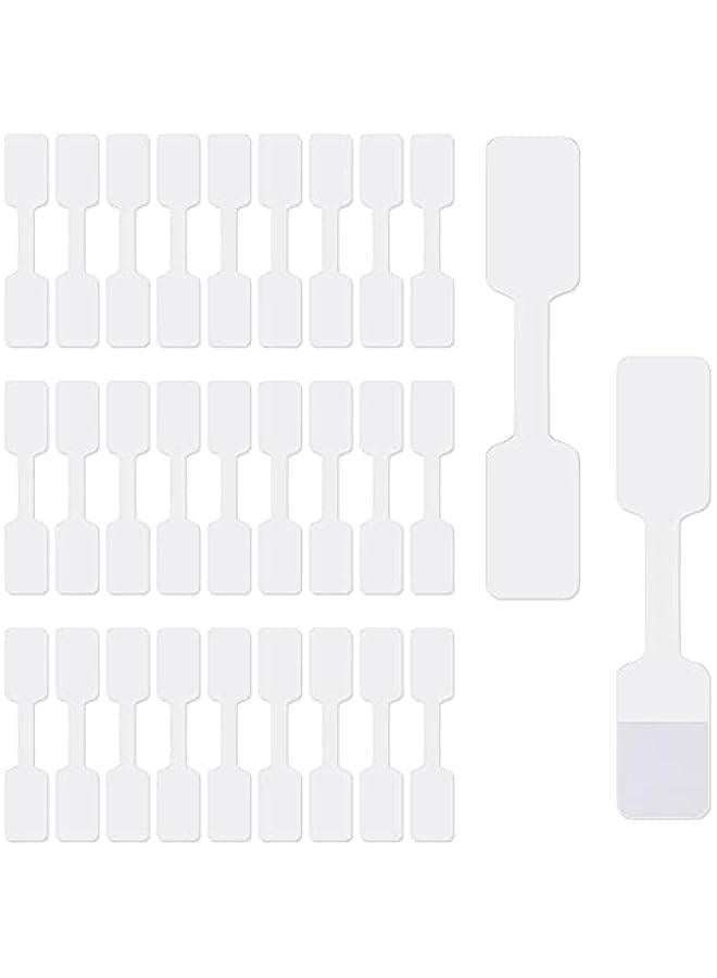 Arabest 500 Pieces Blank Jewelry Price Tags Stickers White Jewelry Price Label Self Adhesive Short Dumbbell, Rectangle Barbell Label for Necklace Earring Identify  - Image 1