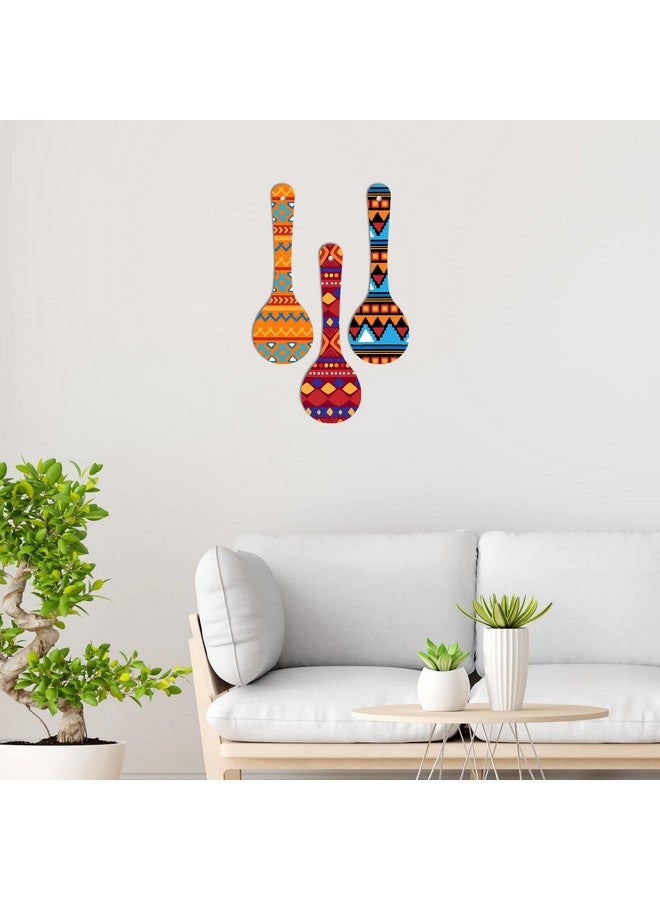 آرتفيب شماعات حائط خشبية بنمط أفريقي من آرتفايبس للمنزل | المكتب | غرفة المعيشة | هدية | ديكورات عصرية | ديكورات حائط للمطبخ | ديكورات منزلية معلقة (Wh 5002N)، طقم من 3 قطع - 33.02 سم - Image 3