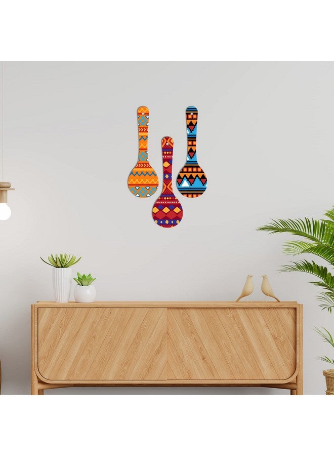 آرتفيب شماعات حائط خشبية بنمط أفريقي من آرتفايبس للمنزل | المكتب | غرفة المعيشة | هدية | ديكورات عصرية | ديكورات حائط للمطبخ | ديكورات منزلية معلقة (Wh 5002N)، طقم من 3 قطع - 33.02 سم - Image 4