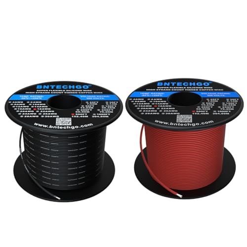 BNTECHGO 18 Gauge Silicone Wire Spool Red and Black Each 500ft Flexible 18 AWG Stranded Tinned Copper Wire - Image 1