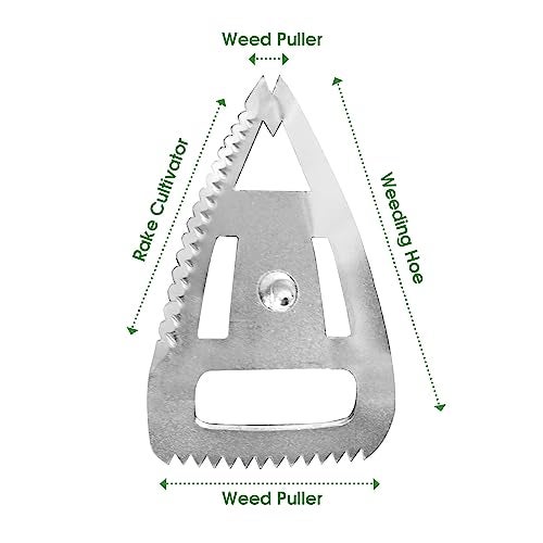 Sharpex 3-in-1 Gardening Tool with 8.5 cm Stainless Steel Blade & Wooden Handle | Heavy Duty Hoe for Loosening Soil, Planting, Digging | Works as Garden Tiller - Image 2