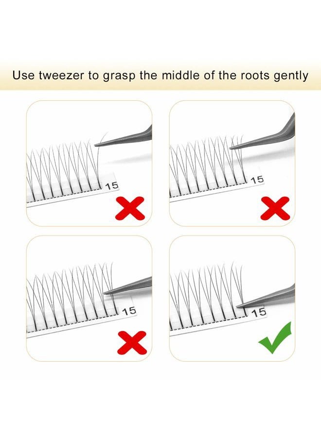 PRO LASHBEAUTY Premade Fans Eyelash Extensions 3D 4D 5D 6D Long Stem Premade Volume Eyelash Extensions 9 to 20 Volume Lash Extensions .07 .10 Premade Volume Fans C D Pre Made Lash(5D-D-0.10,14 mm) - Image 4