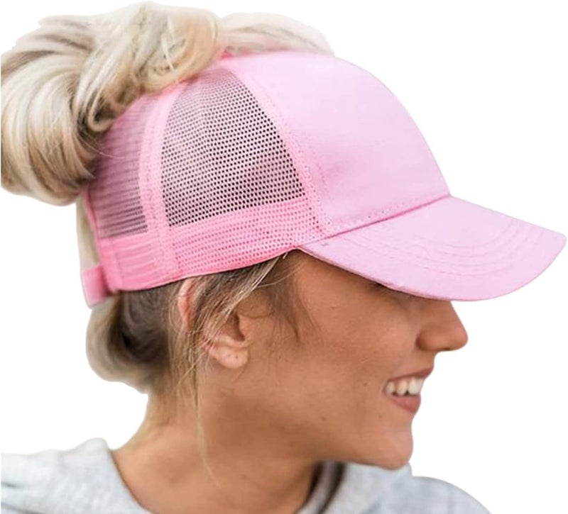 ProMindFun Womens Pony Hat High Ponytail Baseball Cap Girls Messy Bun Caps Camouflage Trucker Bad Hair Day Adjustable Dad Hat - Image 1