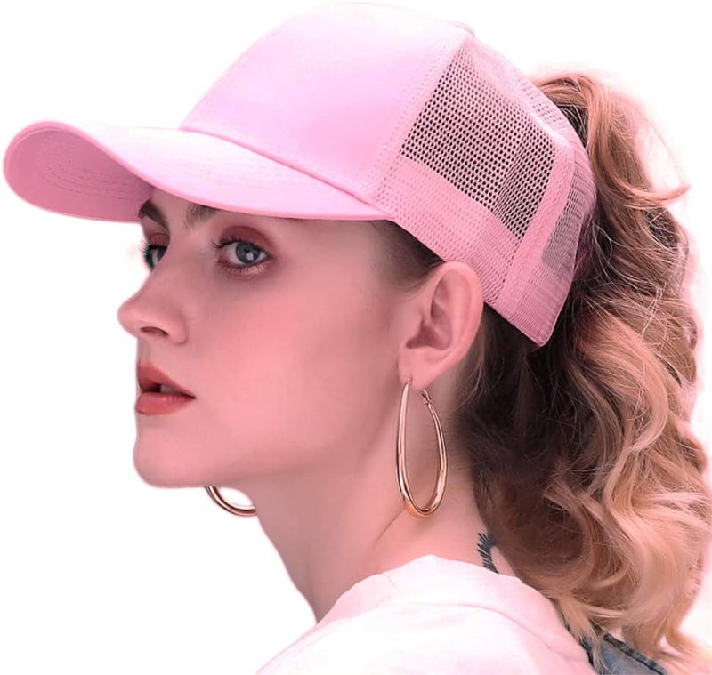 ProMindFun Womens Pony Hat High Ponytail Baseball Cap Girls Messy Bun Caps Camouflage Trucker Bad Hair Day Adjustable Dad Hat - Image 2