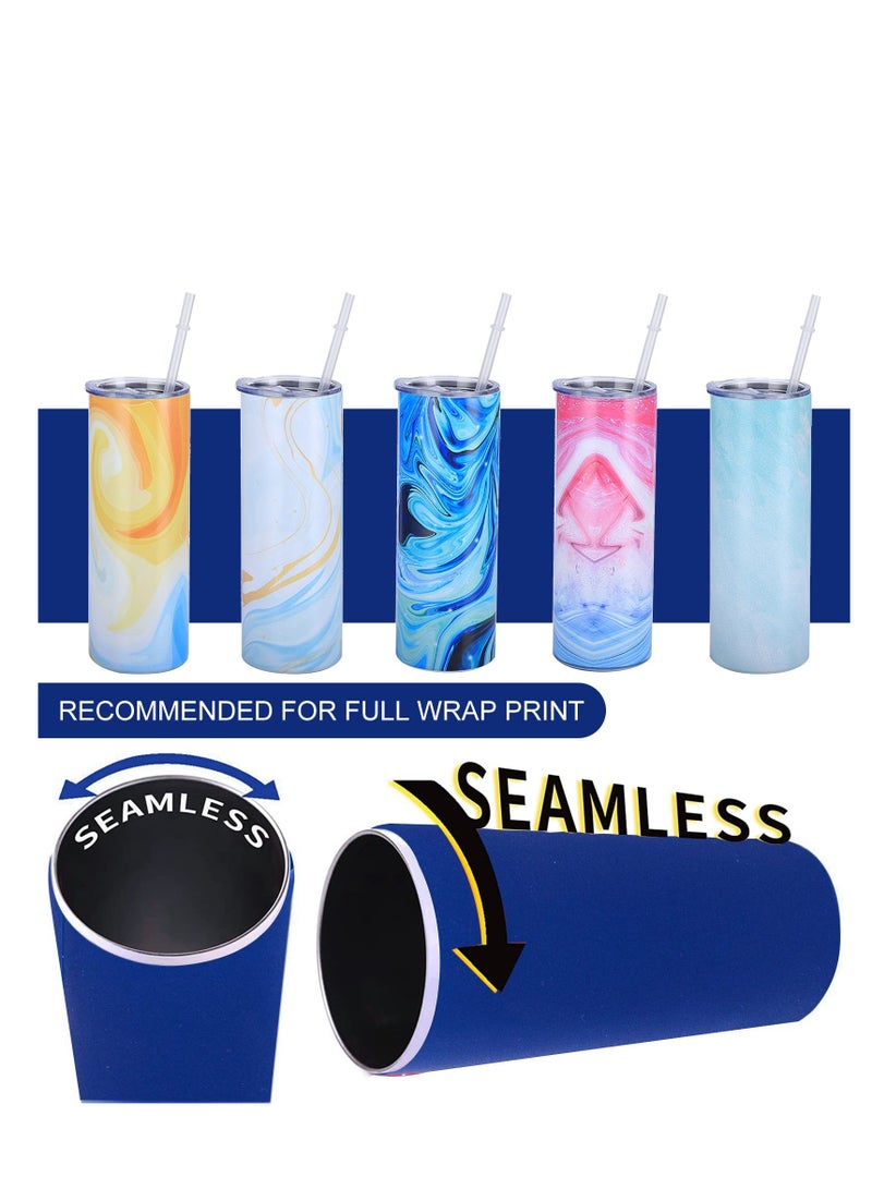 Excefore 2 PCS Silicone Insulated Cup Cover, Non Slip Insulated Cup Cover, Reusable Silicone Sublimation Sleeve Mug, Suitable for Sublimation Tumblers (Blue) - Image 3