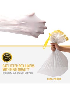 SYOSI Cat Litter Box Liners, 14 Count Jumbo Extra Durable Large Drawstring Kitty Litter Pan Bags Cat Waste Litter Bags Pet Cat Supplies (36" x 18")  - Image 2