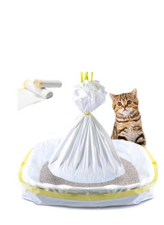SYOSI Cat Litter Box Liners, 14 Count Jumbo Extra Durable Large Drawstring Kitty Litter Pan Bags Cat Waste Litter Bags Pet Cat Supplies (36" x 18")  - Image 1