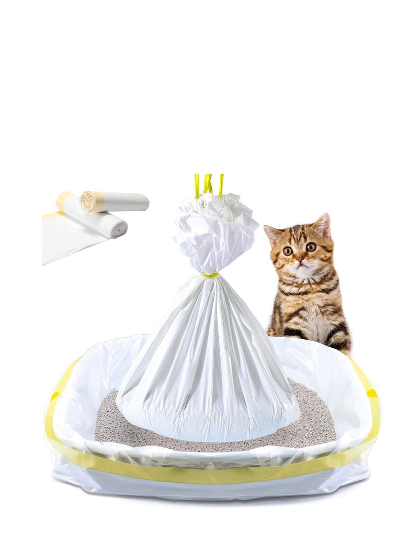 SYOSI - Cat Litter Box Liners, 14 Count Jumbo Extra Durable Large Drawstring Kitty Litter Pan Bags Cat Waste Litter Bags Pet Cat Supplies (36" x 18") - Image 1
