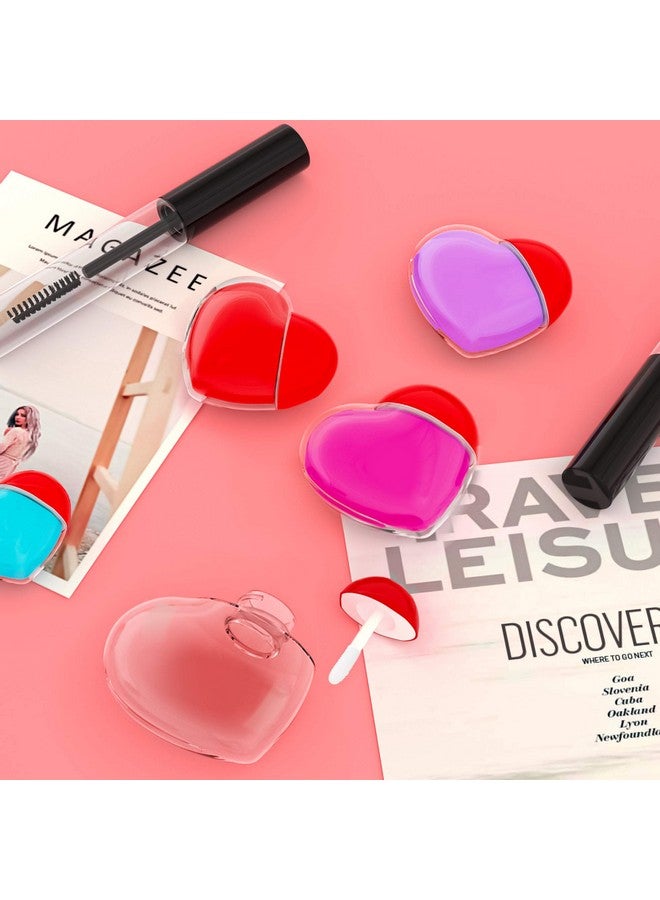 RONRONS 20 Pieces Refillable Lip Gloss Wand Tubes 5Ml Empty Funny Heart Shaped Lip Balm Tube With Brush Tip Applicator Small Lip Glaze Oil Sample Vials Container Holder For Women Girl Diy Cosmetics - Image 3