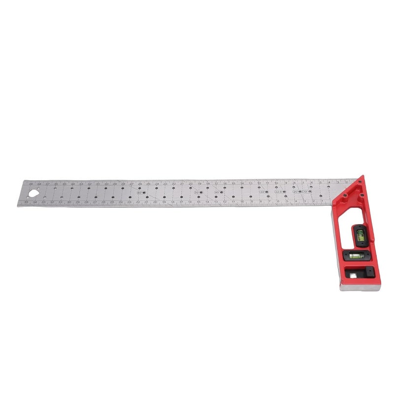 LiebeWH Carpenter Square Ruler Right Angle Hole Marking Measuring Tool 400mm 1.6mm Thick Stainless Steel with Dual Axle Level Bubbles for Woodworking Construction Layout - Image 3