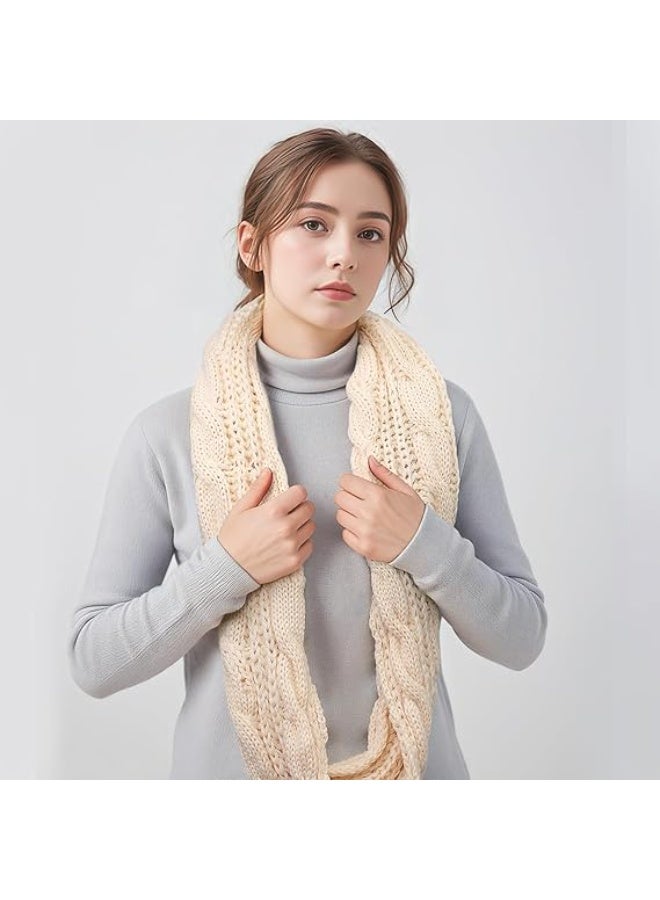 HZYH Scarf For Women, Winter Scarf Infinity Scarf For Women For Cold Weather, Warm Knit Winter Infinity Circle Loop Scarf - Image 5