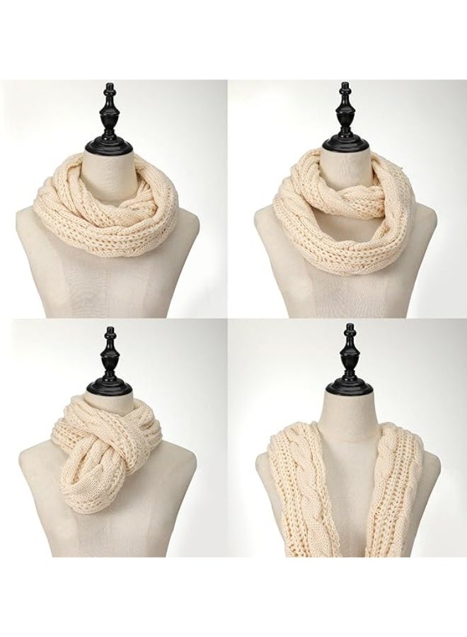 HZYH Scarf For Women, Winter Scarf Infinity Scarf For Women For Cold Weather, Warm Knit Winter Infinity Circle Loop Scarf - Image 2