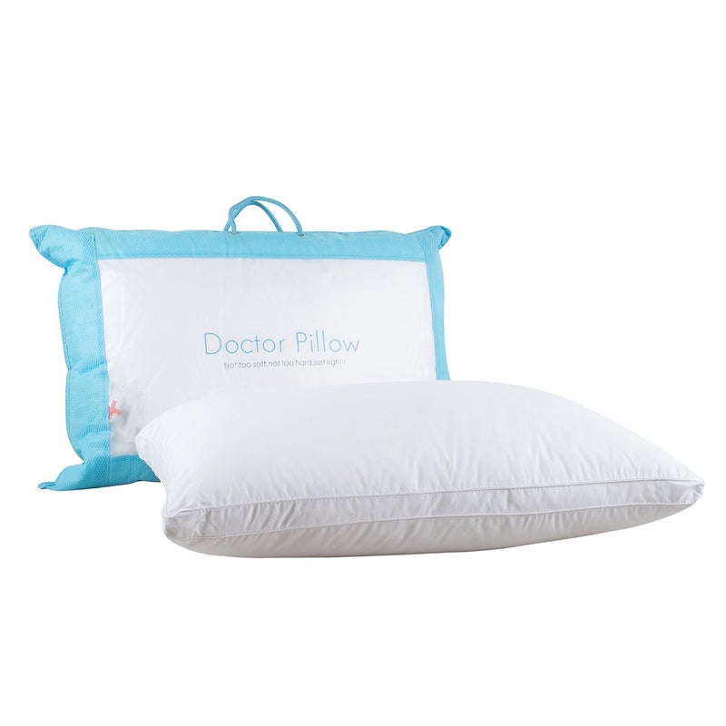 SPREAD SPAIN SPREAD SPAIN Doctor Pillow Microfiber Bed Pillow For Sleeping Neck Pain Relief Suitable For Back Sleeper Side Sleeper Stomach Sleeper 45 X 68 Cm White