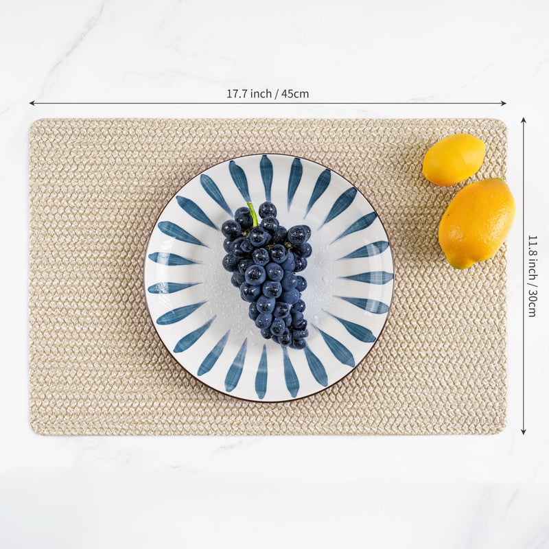 POLYTE Indoor/Outdoor Washable Woven Vinyl Table Dining Placemats, Set of 4 - Image 4
