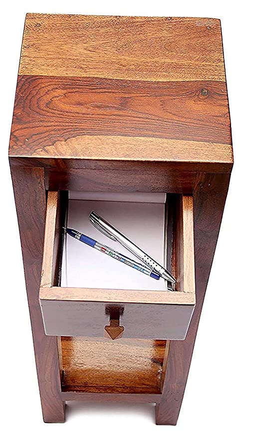 umark Wood Tall End Table Side Table With A Drawer Bedside For Living Room Bedroom Home Office Natural Finish - Image 5