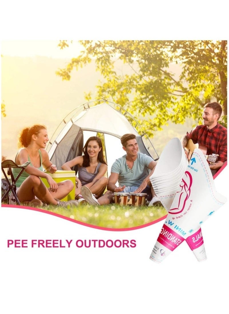 Generic 20 Pcs Disposable Female Urination Devices, Portable and Lightweight, Women's Urinal Funnel for Standing Pee, Waterproof Paper Standing Urinary Funnel for Camping, Hiking and Pregnant Women  - Image 5