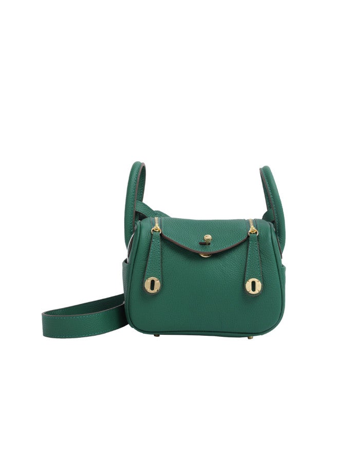 Jinlida Mini Lindi Bag Cowhide Doctor Bag Genuine Leather Women's Bag Trendy One-shoulder Crossbody Portable Pillow Medicine Bag - Image 5