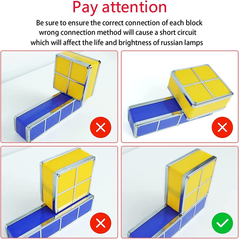 AVEKI Tangram Stackable Night Light, AVEKI LED 7 Colors Induction Interlocking Desk Lamp 3D DIY Magic Blocks Puzzles Toy for Bedroom Home Decor Ideal Gift for Birthday (US Plug) - Image 5